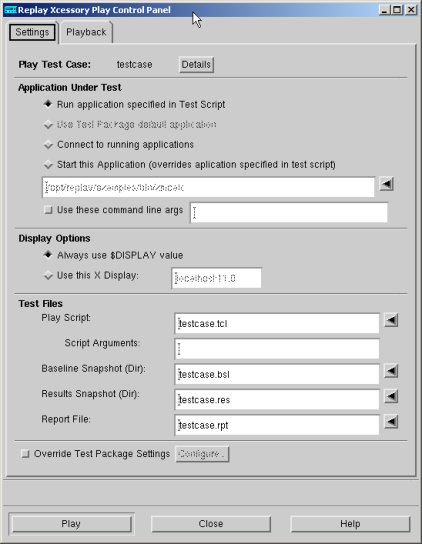 Settings tab