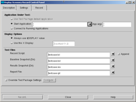 Settings tab